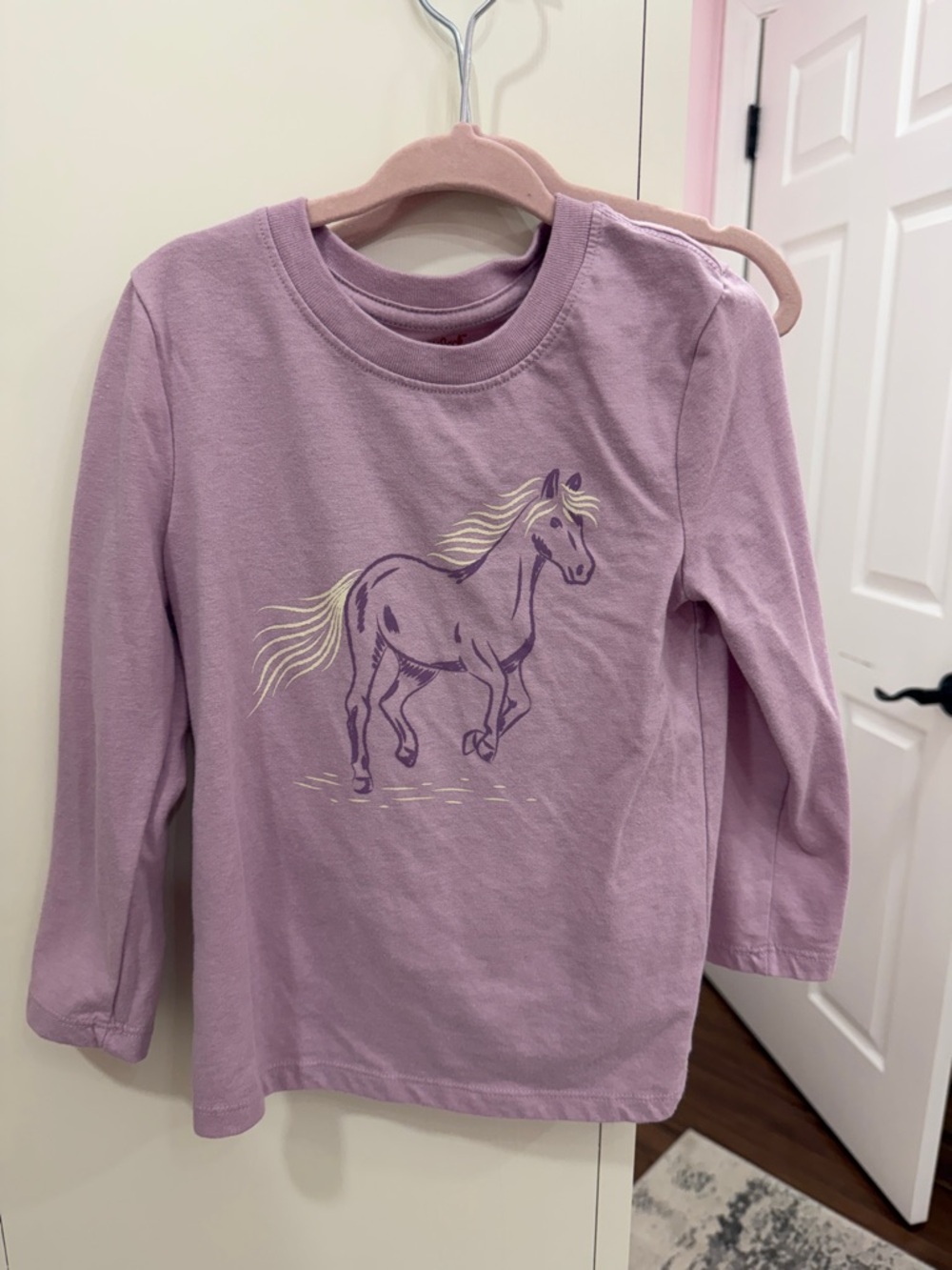 Cat & Jack Lavender Horse Long-Sleeve Tee